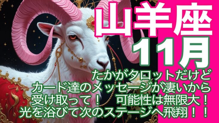 山羊座♑️11月*たかがタロットだけど カード達のメッセージが凄いから受け取って! 可能性は無限大! 光を浴びて次のステージへ飛翔!!*魂のリーディング