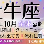 牡牛座2025年10月全体♉️鳥肌神回❗️グッドニュース❗️良い流れきてる❗️流れに乗って❗️
