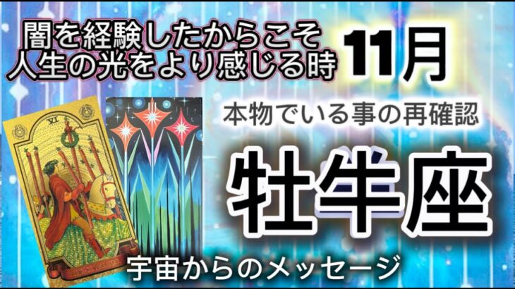 牡牛座11月♉️闇を経験したからこそ、人生の喜びや光を感じる時⭐️[宇宙からのメッセージ]
