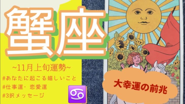 【蟹座】え…ヤバすぎる！蟹座Ｎｏ．1😳最強モードの神回‼️奇跡の前兆見逃さないで‼️2025年 11月運勢 【タロット個人鑑定級リーディング 】