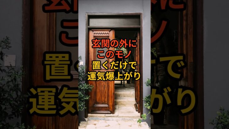 玄関の外に置くだけで強運が舞い込む最強のモノ #shorts #玄関風水 #金運 #整理整頓