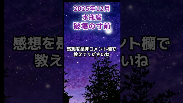 【水瓶座】2025年12月みずがめ座の運勢「破壊の寸前」#水瓶座 #みずがめ座 #水瓶座の運勢