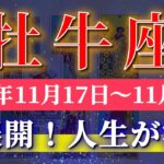牡牛座 【 おうし座 ♉ 】 毎週タロット (2025年11月17日の週) 波動が高まり運命が一気に動き出す神展開✨🔑 Taurus タロット占い タロットリーディング