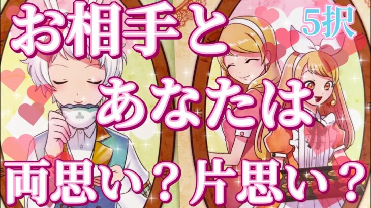 5択❤️お相手様とあなた様は両思い？片思い？😳❤️‼️少し辛口あります⚠️恋愛タロット占い🔮