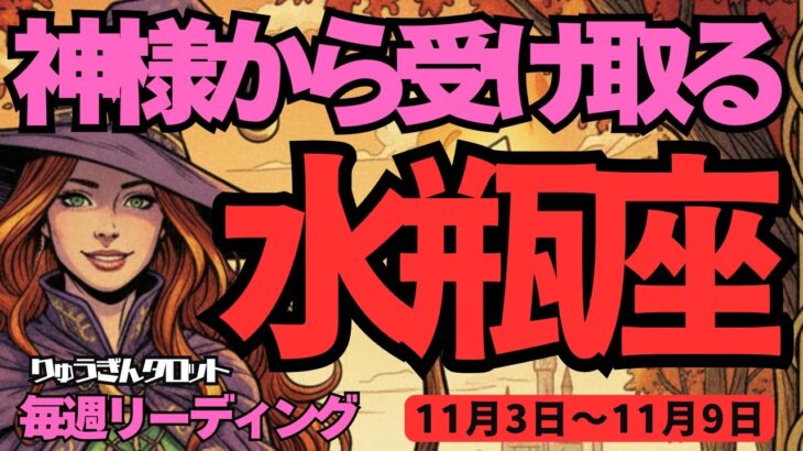 【水瓶座】♒️2025年11月3日の週♒️神様から受け取る時。そしてドラマチックに始める時。勝利と成功に向けて。みずがめ座。タロットリーディング