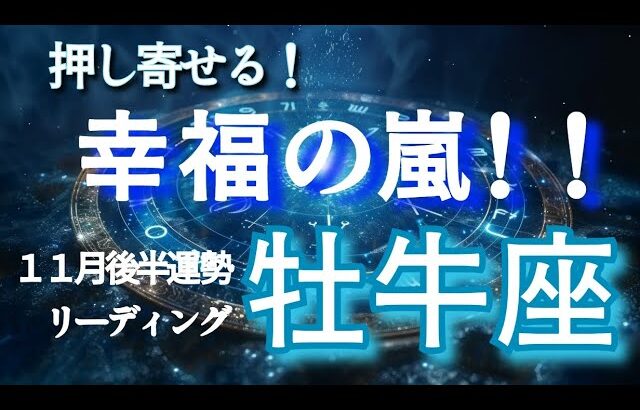 【牡牛座】♉️１１月後半運勢♉️これはすごい✨引切り無しの幸福！！沢山受け取って♥️