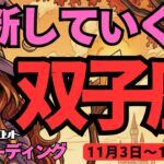 【双子座】♊️2025年11月3日の週♊️未来が信じられる。いま決断していく時。悲しみは消えていく。ふたご座。タロットリーディング