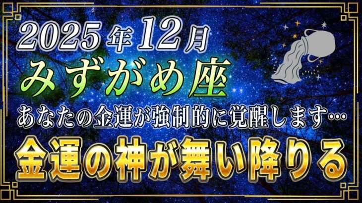 【みずがめ座♒️】1秒でもいいので見てください。12月、水瓶座のあなたの金運が強制的に覚醒します。【12星座占い】