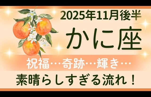 【かに座】11月後半★祝福と奇跡…良いことが起こる合図…あなたの輝きがばれてしまう。★オラクルカードリーディング 2025