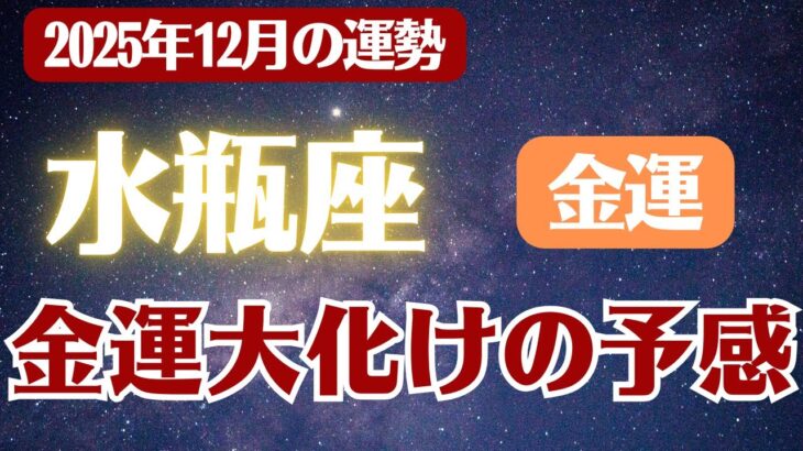 【水瓶座】2025年12月 みずがめ座の運勢 金運「金運大化けの予感」