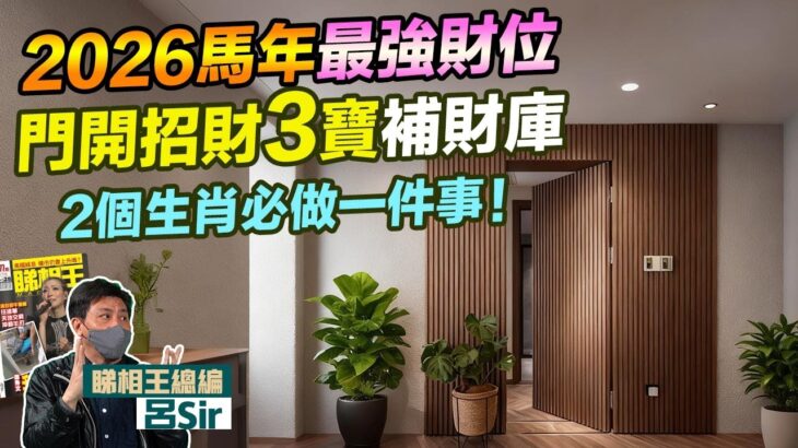 2026家居風水｜馬年最強財位 門開招財三寶 2個生肖必做一件事！ 九宮飛星 室內設計 九運 家居風水 2026十二生肖 馬年運勢 十二生肖犯太歲【囍趣睇相王EP163】 (附繁體字幕)