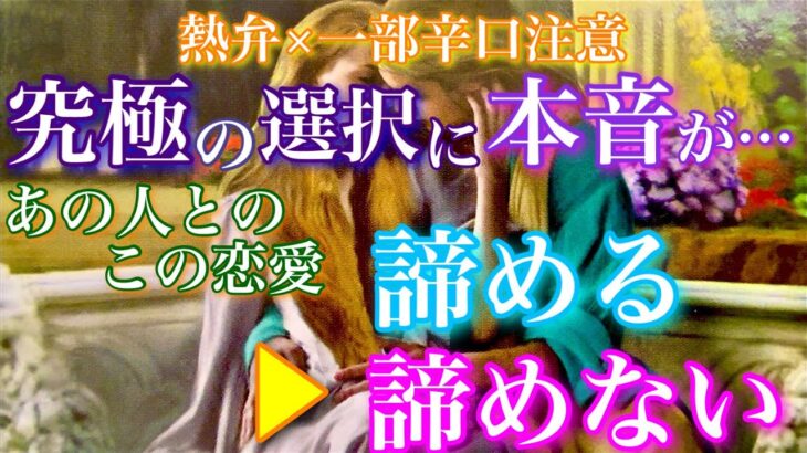 【🦋熱弁×一部辛口注意⚠️💞】『この恋、マジでキツい…』あの人との恋愛、諦める?諦めない?究極の選択にあの人の本音は…?🦋