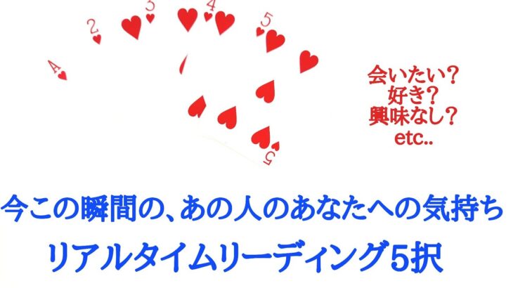 🌹恋愛タロット占い5択🌹今この瞬間のあの人のあなたへの気持ち♥️リアルタイムリーディング 片思い カップル 複雑 曖昧 年の差 復縁 遠距離etc..シンプルにお気持ち中心にみております