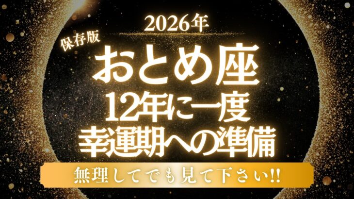 11/5【2026年おとめ座】テーマは『金運主役期の最終準備』！2027年の莫大な富を手に入れるための完全ロードマップ