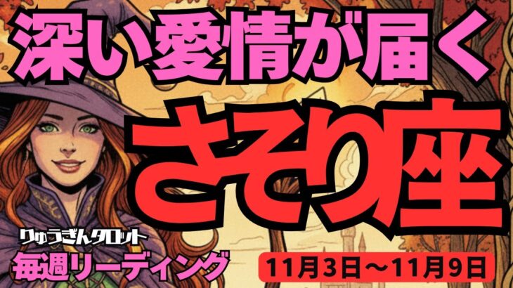 【蠍座】♏️2025年11月3日の週♏️深い愛情が届く。そして自分を許していく。新しい世界へ到達する時。さそり座。タロットリーディング