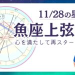 2025年11月28日(金)魚座上弦の月＆土星が順行！心を満たして再スタートを切る。