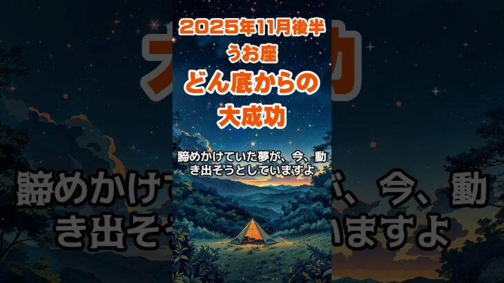 【魚座】2025年11月後半のうお座の運勢～どん底から大成功～ #魚座 #うお座 #魚座の運勢
