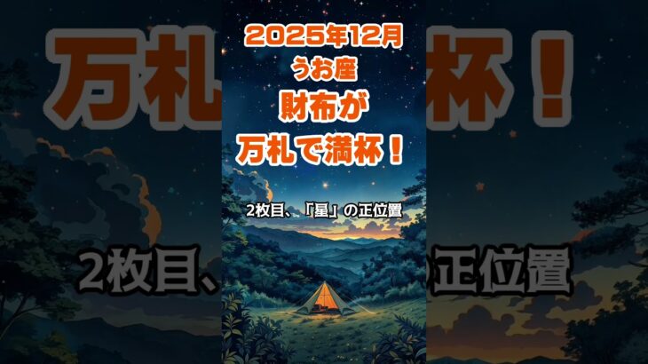 【魚座】2025年12月のうお座の運勢～財布が万札で満杯～ #魚座 #うお座 #魚座の運勢