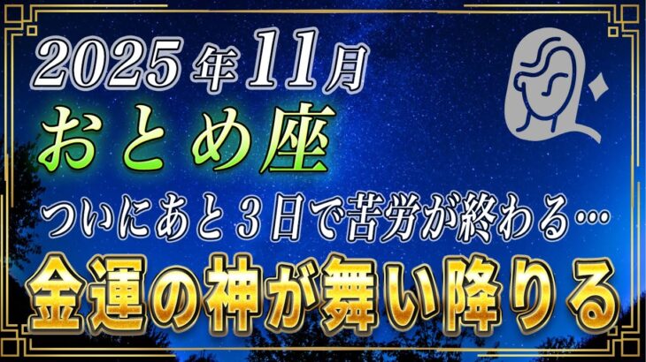 【おとめ座♍️】緊急の発表です。とうとう乙女座のあなたの金運に、最大級の激変が起こります。【12星座占い】