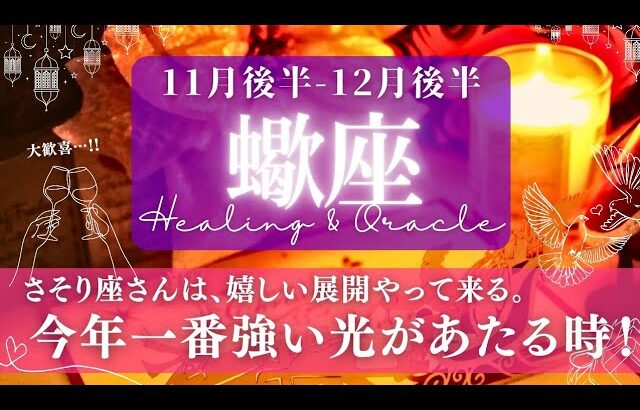 【蠍座】11月後半-12月後半／大きく報われていく！今年のラストは特別な時間✨🕊🌕【タロット】【運勢】【占い】【さそり座】