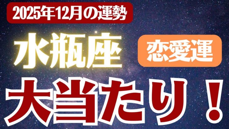 【水瓶座】2025年12月 みずがめ座の運勢 恋愛運「大当たり!」