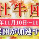 牡牛座 【 おうし座 ♉ 】 毎週タロット (2025年11月10日の週) 鳥肌レベルの奇跡！気持ち上がる神展開✨🔑 Taurus タロット占い タロットリーディング