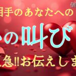 【緊急】お相手の心の叫び😳大至急‼️お伝えします💖恋愛タロット占い