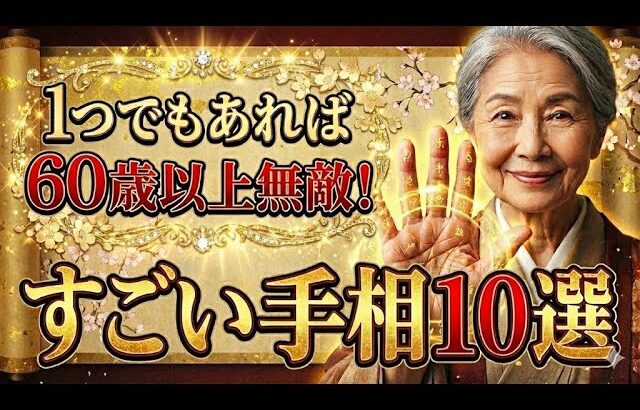 【手相占い】60代から無敵モード！老後に運気急上昇するすごい手相10選