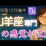 【やぎ座♑️12月後半】今年で最後🔮違和感を見逃さないで❗️今は自己主張も大事💪山羊座の運勢占い 2025年最後