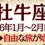 【おうし座】1月~2月前半運勢　わ～い👏驚異のシンクロ展開🥰人生至上最高の未来が待ってるよ～💪メッセージ、全部受け取って🎁【牡牛座 １月】【牡牛座 ２月】【牡牛座2026年】タロット