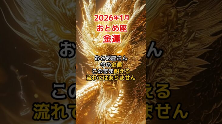 【乙女座♍金運】 2026年1月、おとめ座の金運、今ここで流れが変わります｜財布ピンチは奇跡の前兆 #おとめ座 #金運 #1月