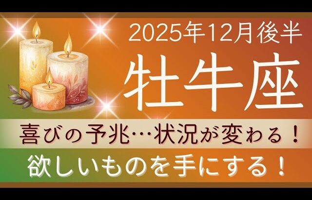 【牡牛座】12月後半✨一気に動き出す！喜びの予兆！ガラクタを片付けて！✦オラクルカードリーディング 2025