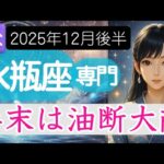 【水瓶座♒12月後半】最後です。一年の総決算には油断なく❗️特にお金の問題に注意を💰️水瓶座の運勢占い 2025年ラスト