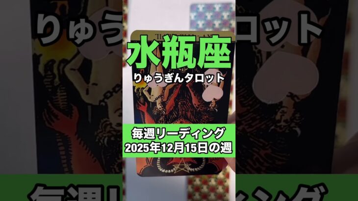 水瓶座さんの12月15日の週のタロットリーディング🍀
