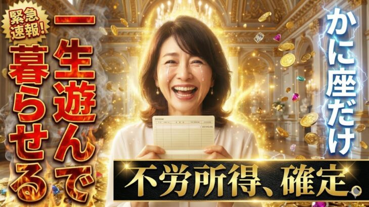 【かに座 2026年の運勢】おめでとうございます。12星座で唯一「一生遊んで暮らせる不労所得者」になる確率が異常に高いのがあなたです