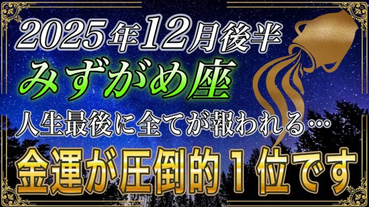 【みずがめ座♒】水瓶座のあなた、12月後半金運圧倒的１位✨️です。2026年に運命の大逆転が起きる【12星座占い】