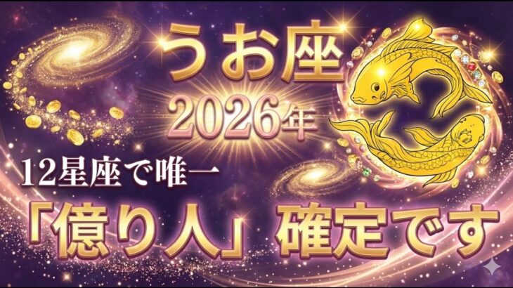 【うお座♓】この動画が表示された奇跡… おめでとうございます。2026年に人生最大の「大金」を手にします。【12星座】