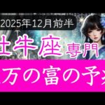 【牡牛座♉】12月前半 金運が爆裂の兆し💰寝ていてもお金が入る予感💤2025年 運勢 タロット