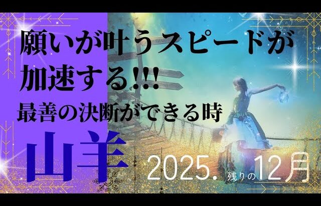 【2025.12月🎁】山羊座さんの運勢♑️願いが叶うスピードが加速する!!!最善の決断ができる時✨✨