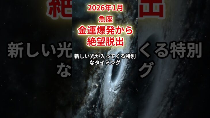 【魚座】2026年1月うお座の運勢をタロット占いと占星術で「金運爆発から絶望脱出」もう安心して大丈夫　#魚座 #うお座 #1月
