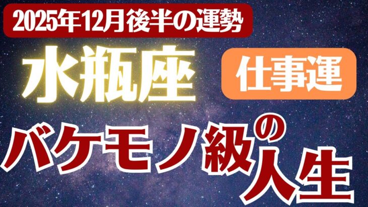 【水瓶座】2025年12月後半 みずがめ座の運勢 仕事運「バケモノ級の人生」