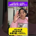 12月15日〜21日の1週間の恋愛運ベスト3 #西洋占星術　#占い　#開運　#運勢　#12星座　#恋愛運　#ラッキーアイテム　#short  shorts #射手座　#獅子座　#蟹座