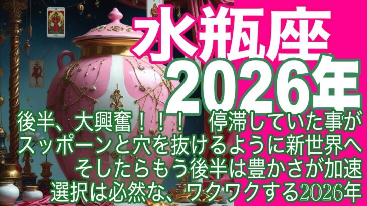 水瓶座♒️2026年　年間リーディング＊後半、大興奮！！　停滞していた事がスッポーンと穴を抜けるように新世界へ　そしたら後半は豊かさが加速　選択は必然、ワクワクする2026年＊魂のリーディング