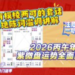 2026丙午年 紫微斗数流年运势盘全面解析 没有模棱两可的套话！没有陈词滥调的讲解！