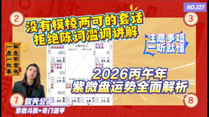 2026丙午年 紫微斗数流年运势盘全面解析 没有模棱两可的套话！没有陈词滥调的讲解！
