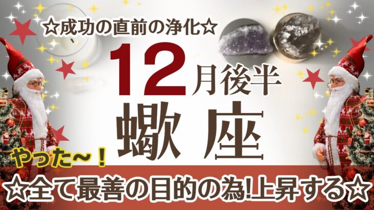 さそり座さんへ♎️【12月後半】不死鳥のごとく蘇る☆再生の直前の浄化☆気が重い事や悩み停滞している事は上昇しだす♦︎ひらめき/浄化/蛹から蝶へ変容 ポイント…エネルギー回復☆アファメーションで引き寄せ