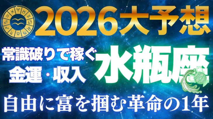 水瓶座♒【ついに大覚醒】2026年“覚醒と飛躍”の金運✨桁違いの収入を作る革命イヤー12星座】