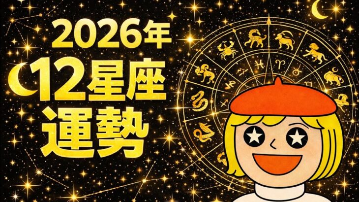 2026年12星座占い❗️西洋占星術❗️牡羊座、牡牛座、双子座、蟹座、獅子座、乙女座、天秤座、蠍座、射手座、山羊座、水瓶座、魚座❗️キャメレオン竹田