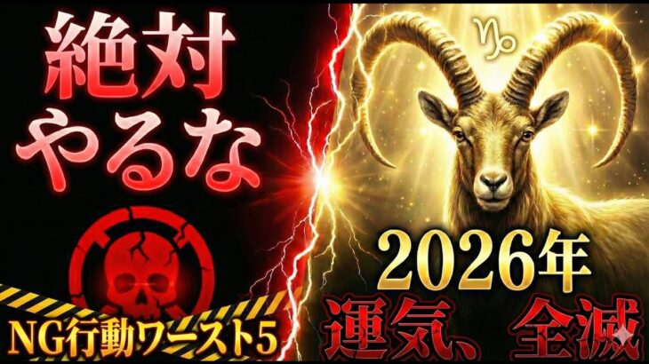 【2026年山羊座運勢】今年これをやったら地獄…。運気が下がる行動ワースト5