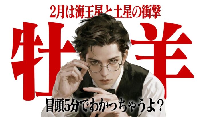 【おひつじ座2026年2月】冒頭5分で流れを解説｜海王星と土星の強烈な影響【エッジがあるのに眠れる占い】